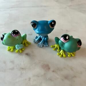Littlest Pet Shop Pet Frog Lot of 3 Various Generations